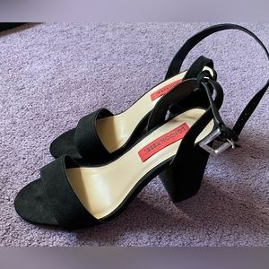 Size 7 London Rebel Black Suede Strappy Heeled Sandals